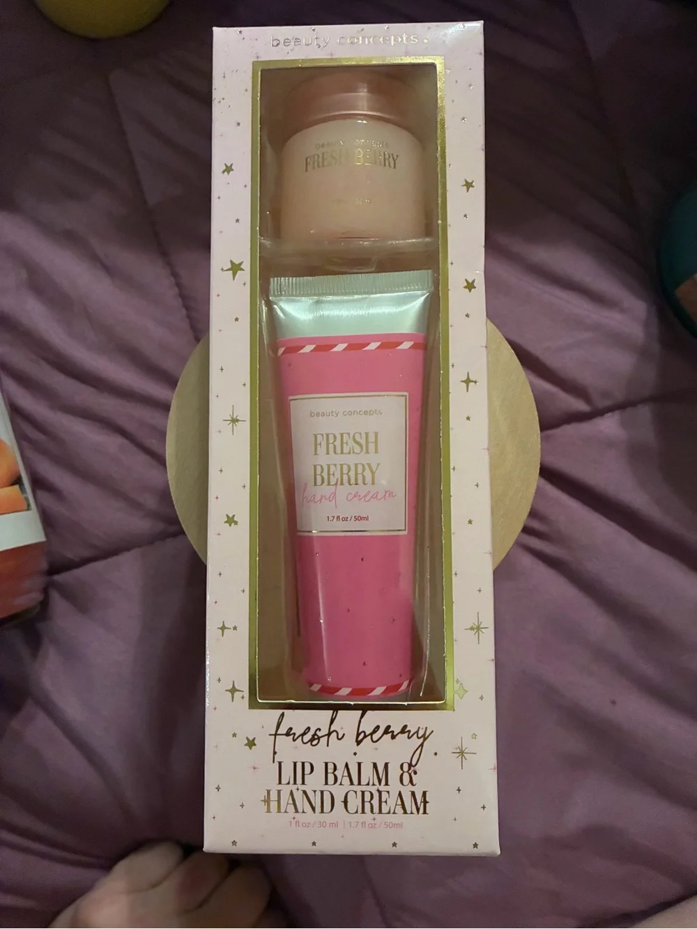 Fresh Berry Lip Balm & Hand Cream Set - Beauty Concepts - Pink